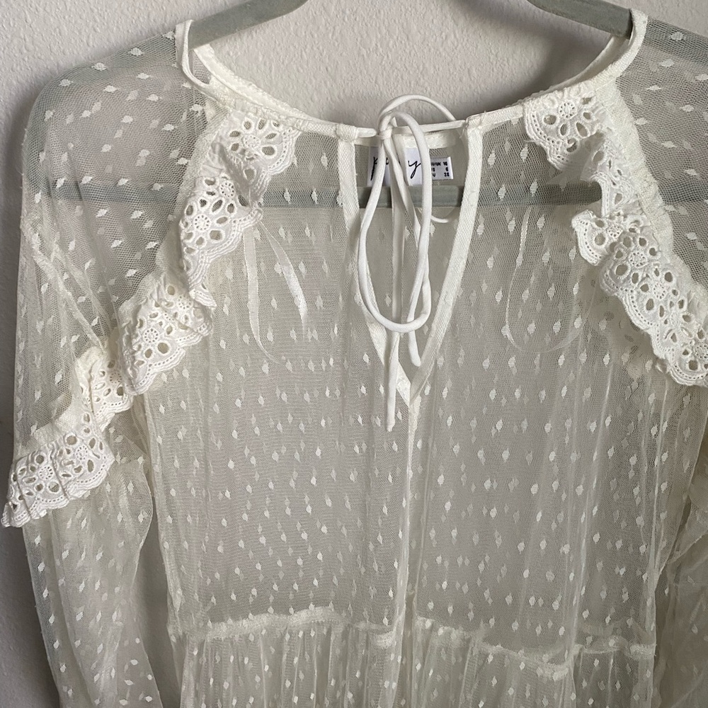 NWOT - PRINCESS POLLY - WHITE MESH COVER UP - Picture 5 of 9